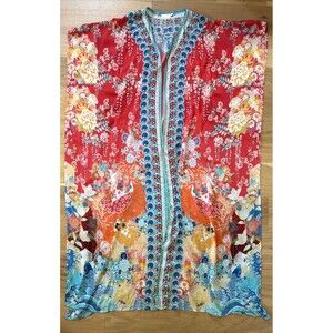 Blakeline Kimono Soulmates Floral M Crystal Embellishments Maxi Duster Boho $225